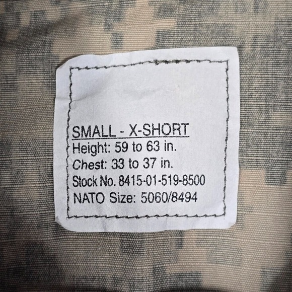 Army Combat Uniform Coat Small X-Short Digital‎ Camo Military 8415-01-519-8500 - Picture 6 of 12